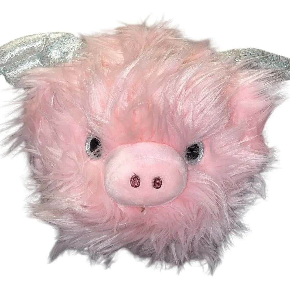 Justice Kellytoy Flying Pig Plush Silver Wings Stuffed Animal Pink Nursery Gift